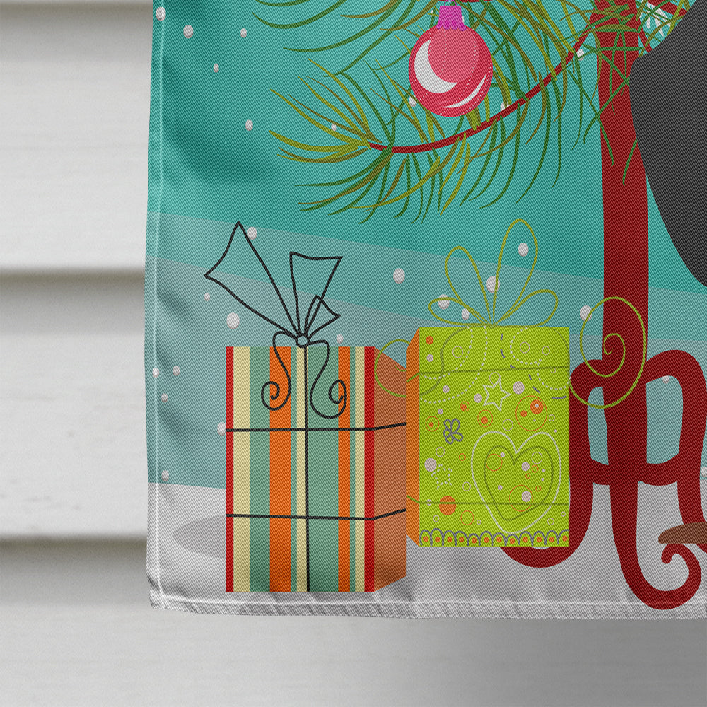Merry Christmas Tree Dachshund Black Tan House Flag 28x40 Porch Sleeve Pole Decorative Outside Yard Banner Artwork Wall Hanging, Polyester