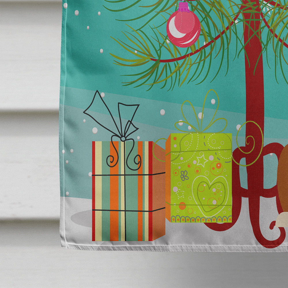 Merry Christmas Tree Bull Terrier Red House Flag 28x40 Porch Sleeve Pole Decorative Outside Yard Banner Artwork Wall Hanging, Polyester