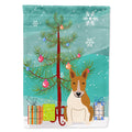 Merry Christmas Tree Bull Terrier Red White House Flag 28x40 Porch Sleeve Pole Decorative Outside Yard Banner Artwork Wall Hanging, Polyester