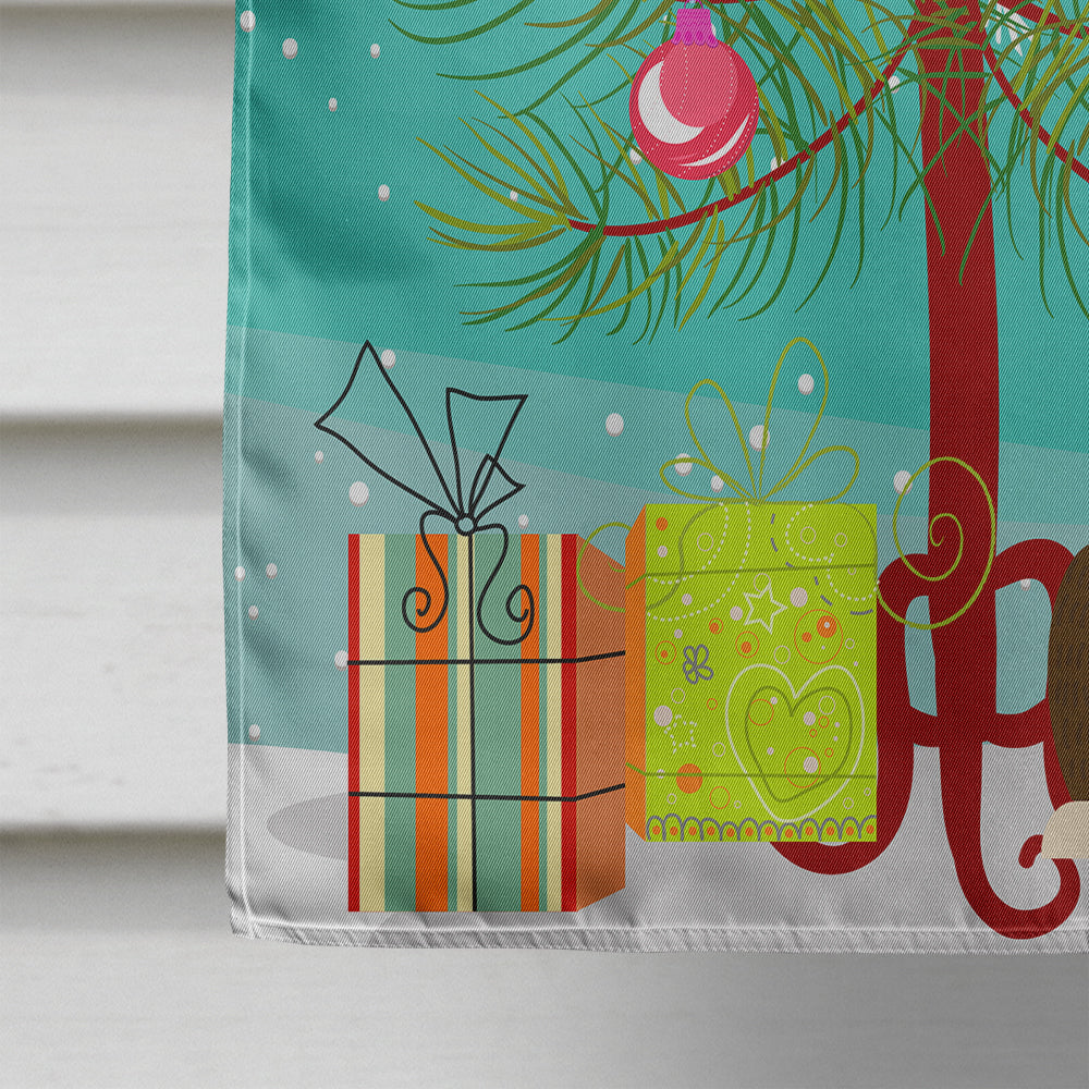Merry Christmas Tree Bull Terrier Dark Brindle House Flag 28x40 Porch Sleeve Pole Decorative Outside Yard Banner Artwork Wall Hanging, Polyester