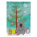 Merry Christmas Tree Chow Chow Blue House Flag 28x40 Porch Sleeve Pole Decorative Outside Yard Banner Artwork Wall Hanging, Polyester