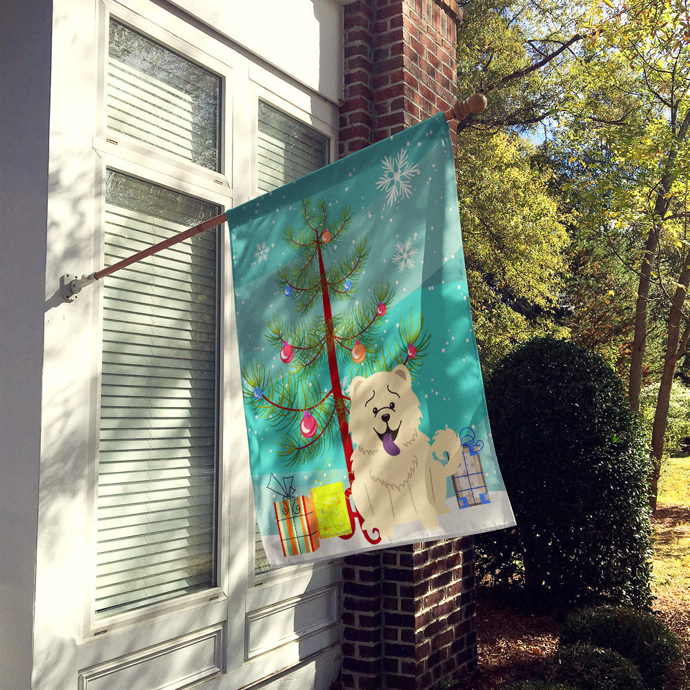 Merry Christmas Tree Chow Chow White House Flag 28x40 Porch Sleeve Pole Decorative Outside Yard Banner Artwork Wall Hanging, Polyester