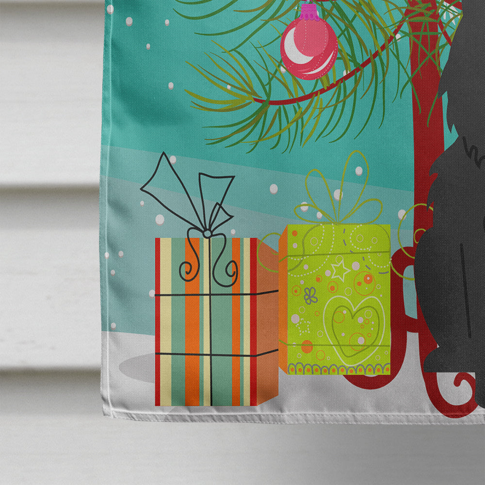 Merry Christmas Tree Chow Chow Black House Flag 28x40 Porch Sleeve Pole Decorative Outside Yard Banner Artwork Wall Hanging, Polyester