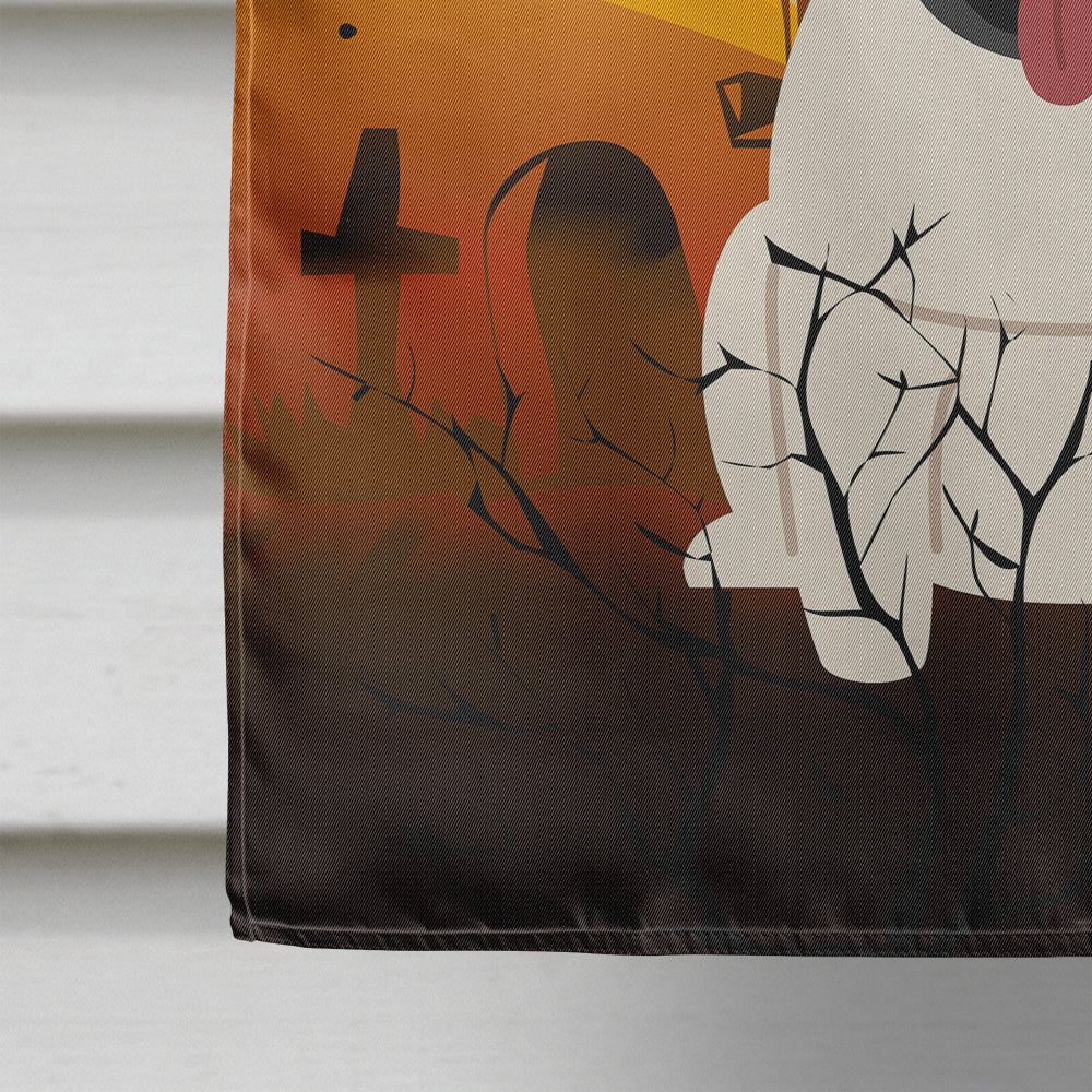 Halloween Pug Cream House Flag 28x40 Porch Sleeve Pole Decorative Outside Yard Banner Artwork Wall Hanging, Polyester