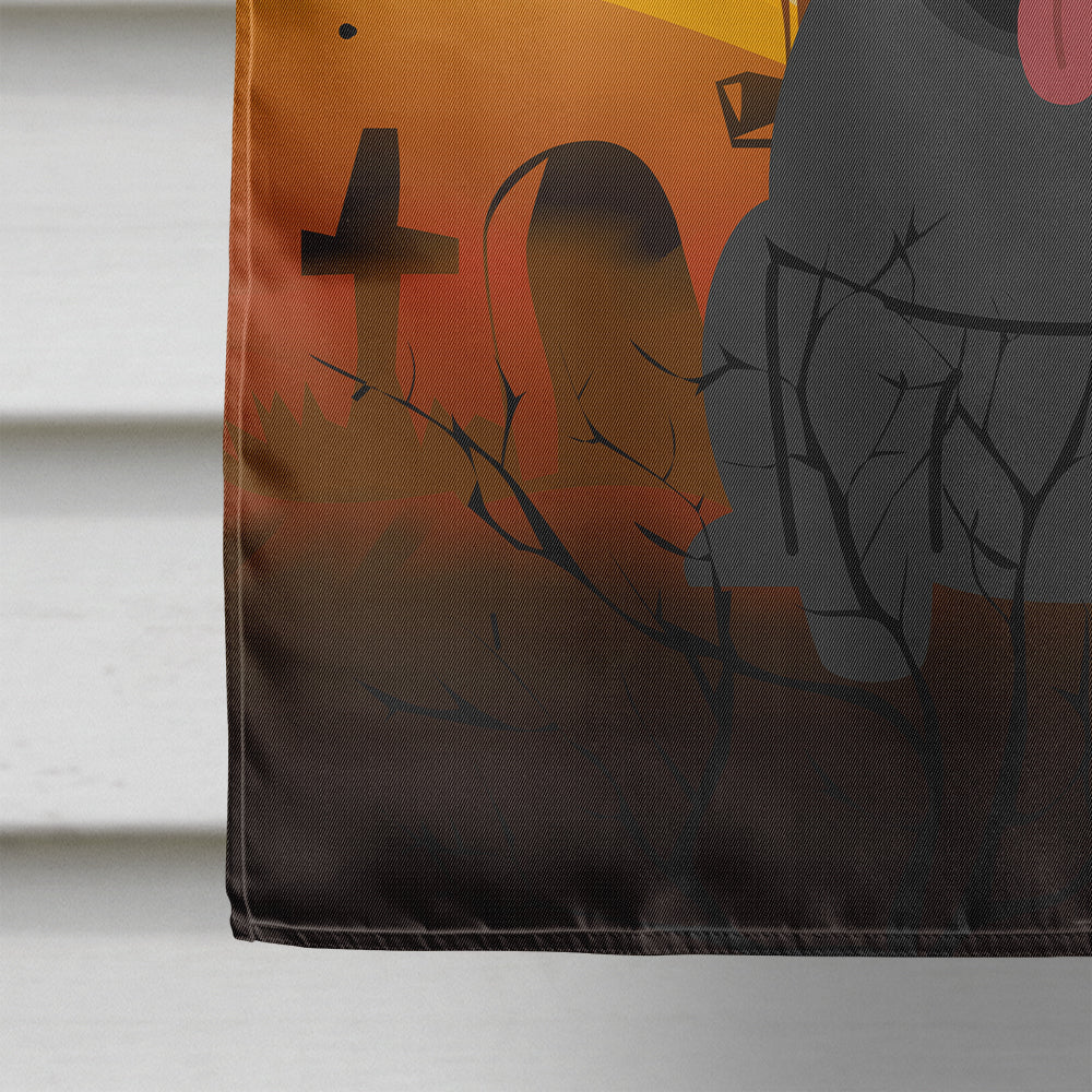Halloween Pug Black House Flag 28x40 Porch Sleeve Pole Decorative Outside Yard Banner Artwork Wall Hanging, Polyester
