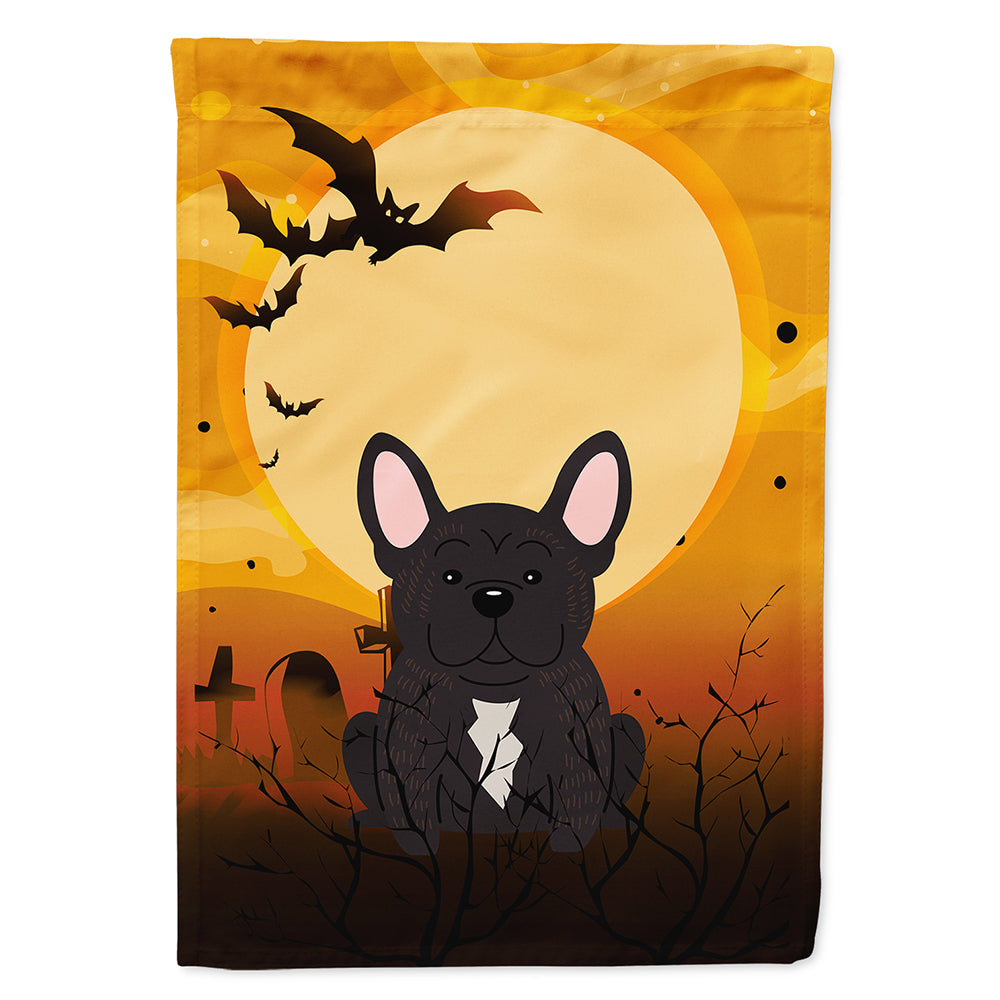 Halloween French Bulldog Brindle House Flag 28x40 Porch Sleeve Pole Decorative Outside Yard Banner Artwork Wall Hanging, Polyester