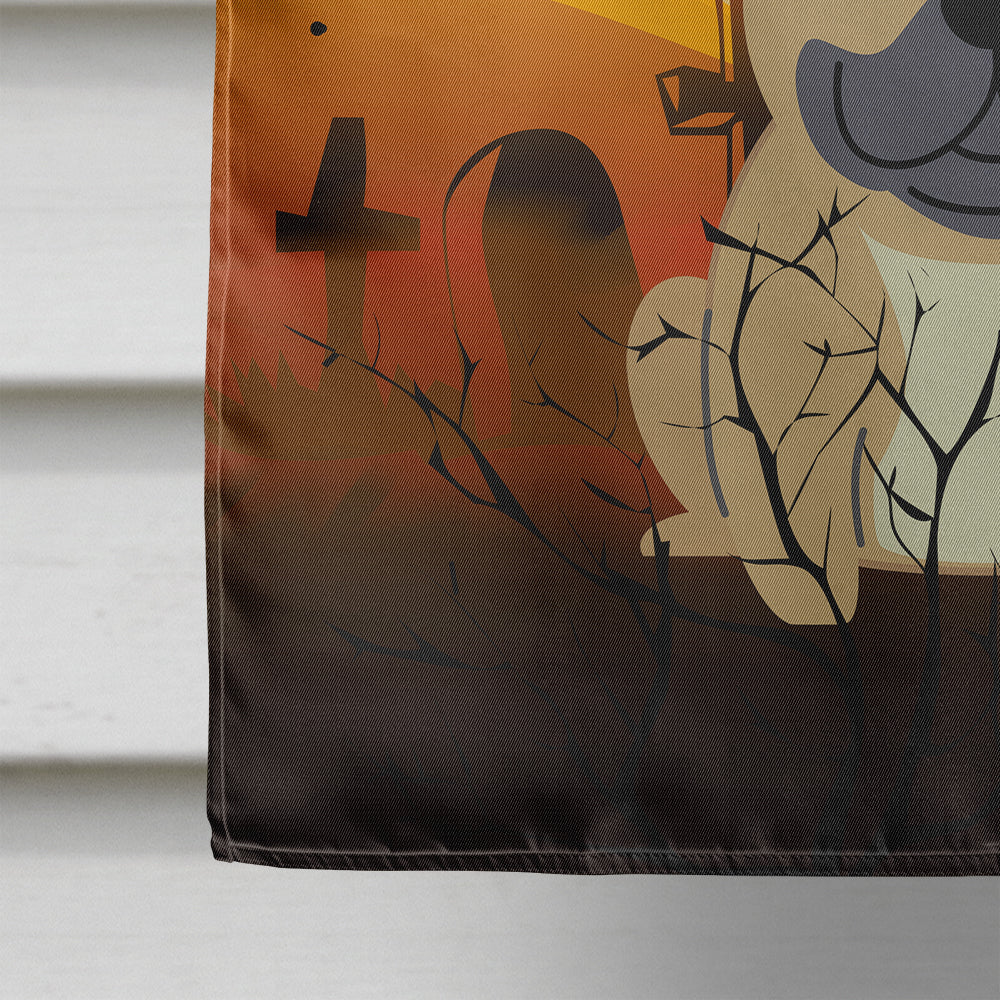 Halloween French Bulldog Cream House Flag 28x40 Porch Sleeve Pole Decorative Outside Yard Banner Artwork Wall Hanging, Polyester