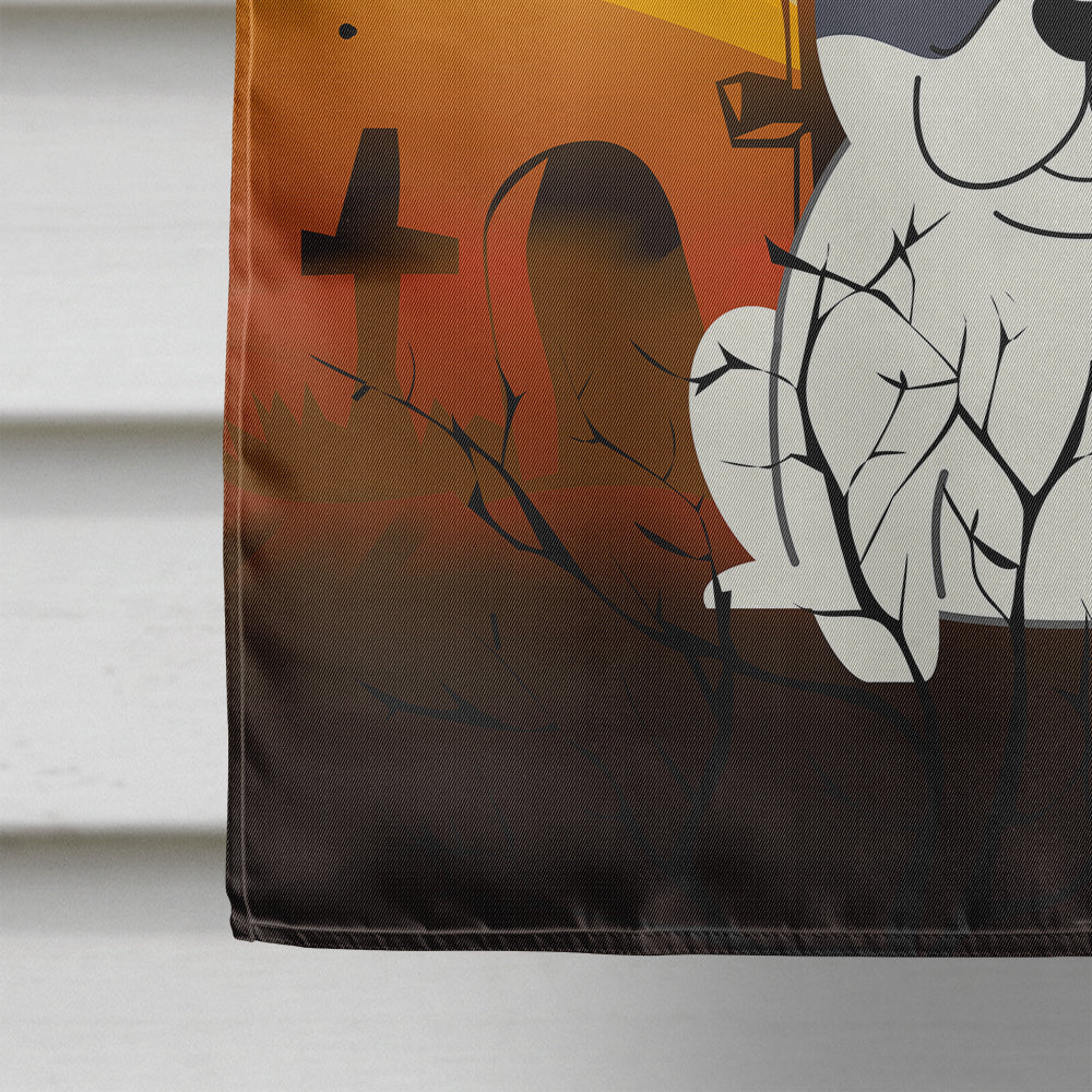 Halloween French Bulldog Piebald House Flag 28x40 Porch Sleeve Pole Decorative Outside Yard Banner Artwork Wall Hanging, Polyester