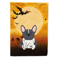 Halloween French Bulldog Black White House Flag 28x40 Porch Sleeve Pole Decorative Outside Yard Banner Artwork Wall Hanging, Polyester