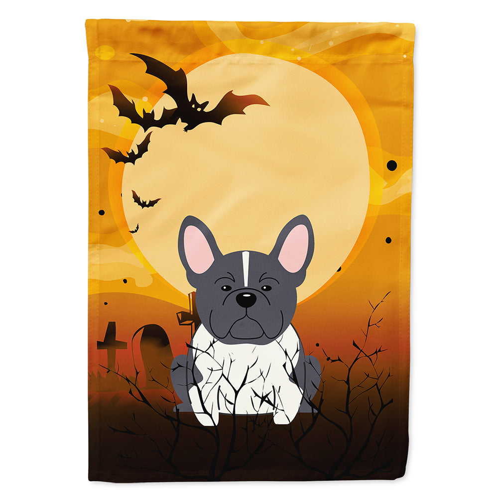 Halloween French Bulldog Black White House Flag 28x40 Porch Sleeve Pole Decorative Outside Yard Banner Artwork Wall Hanging, Polyester