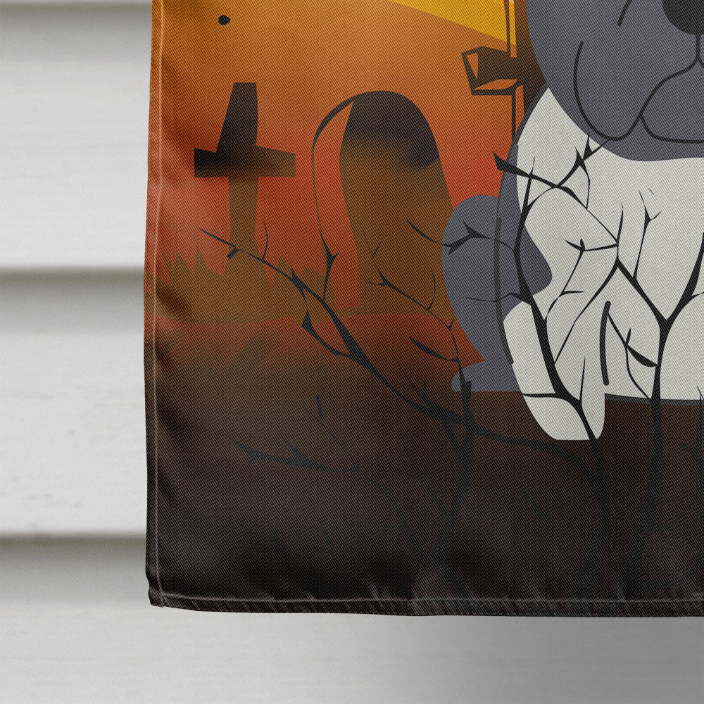 Halloween French Bulldog Black White House Flag 28x40 Porch Sleeve Pole Decorative Outside Yard Banner Artwork Wall Hanging, Polyester