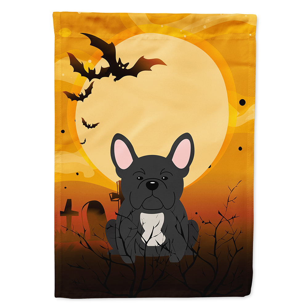 Halloween French Bulldog Black House Flag 28x40 Porch Sleeve Pole Decorative Outside Yard Banner Artwork Wall Hanging, Polyester