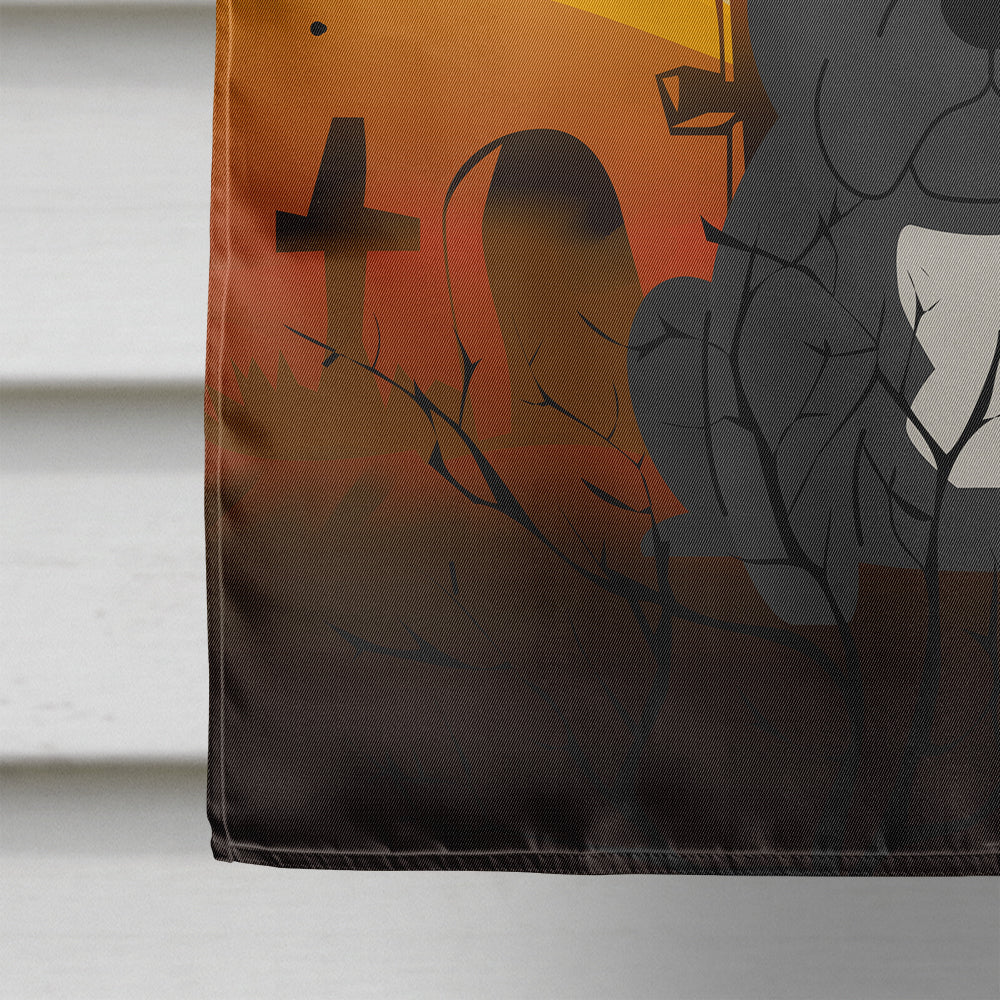 Halloween French Bulldog Black House Flag 28x40 Porch Sleeve Pole Decorative Outside Yard Banner Artwork Wall Hanging, Polyester