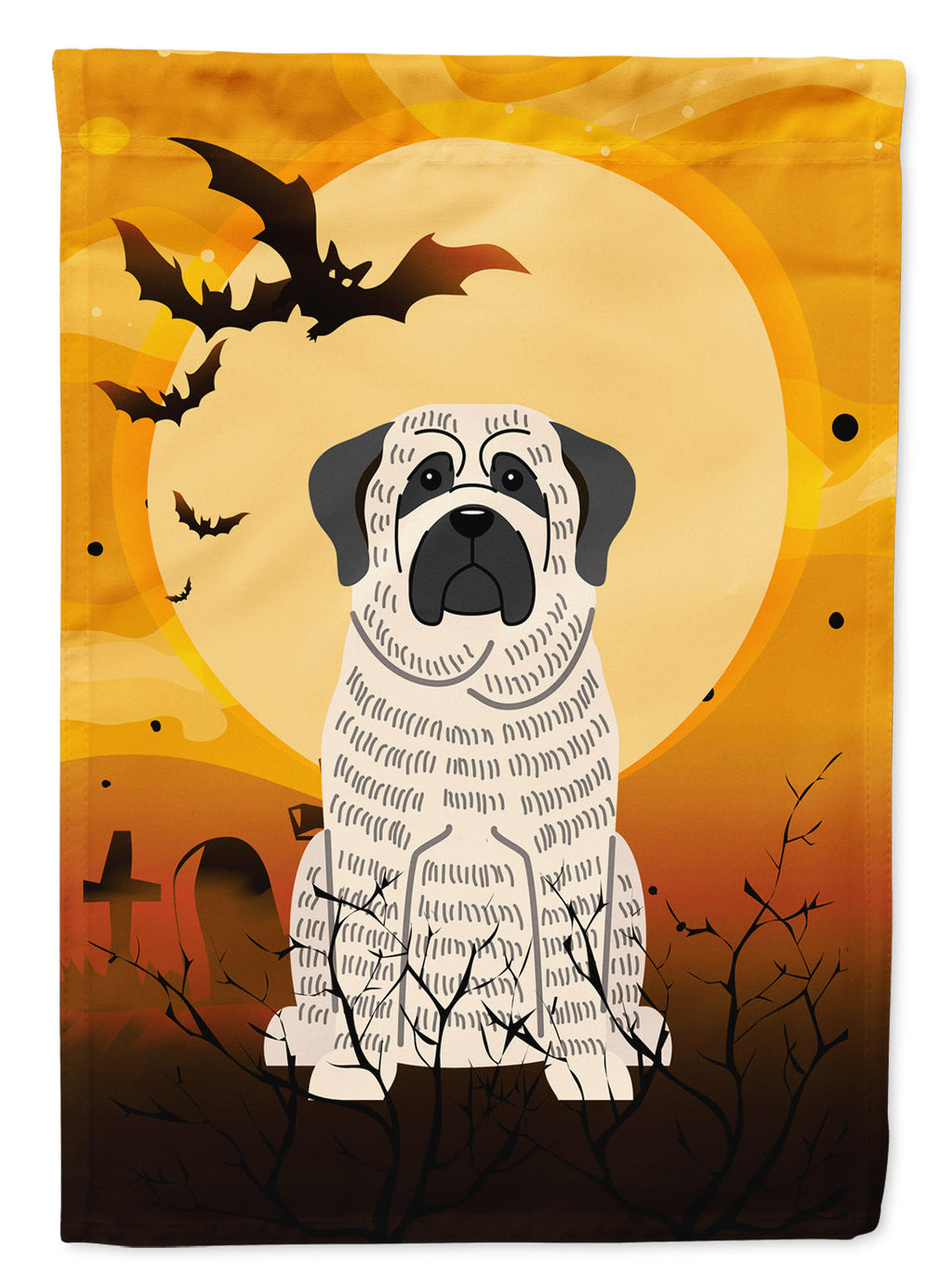 Halloween Mastiff Brindle White House Flag 28x40 Porch Sleeve Pole Decorative Outside Yard Banner Artwork Wall Hanging, Polyester