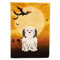 Halloween Lowchen House Flag 28x40 Porch Sleeve Pole Decorative Outside Yard Banner Artwork Wall Hanging, Polyester