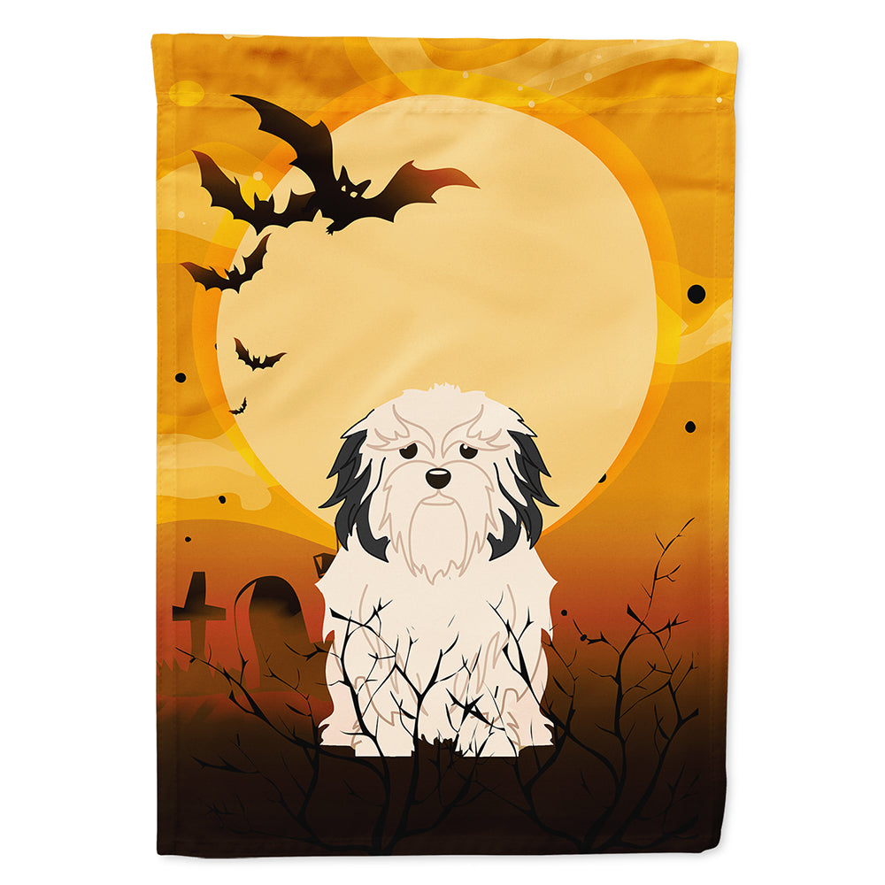 Halloween Lowchen House Flag 28x40 Porch Sleeve Pole Decorative Outside Yard Banner Artwork Wall Hanging, Polyester