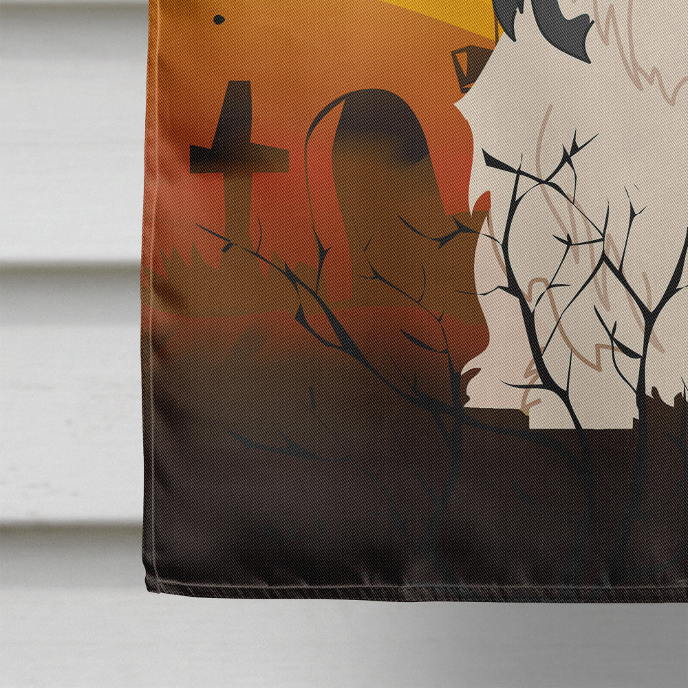 Halloween Lowchen House Flag 28x40 Porch Sleeve Pole Decorative Outside Yard Banner Artwork Wall Hanging, Polyester