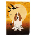Halloween Basset Hound House Flag 28x40 Porch Sleeve Pole Decorative Outside Yard Banner Artwork Wall Hanging, Polyester