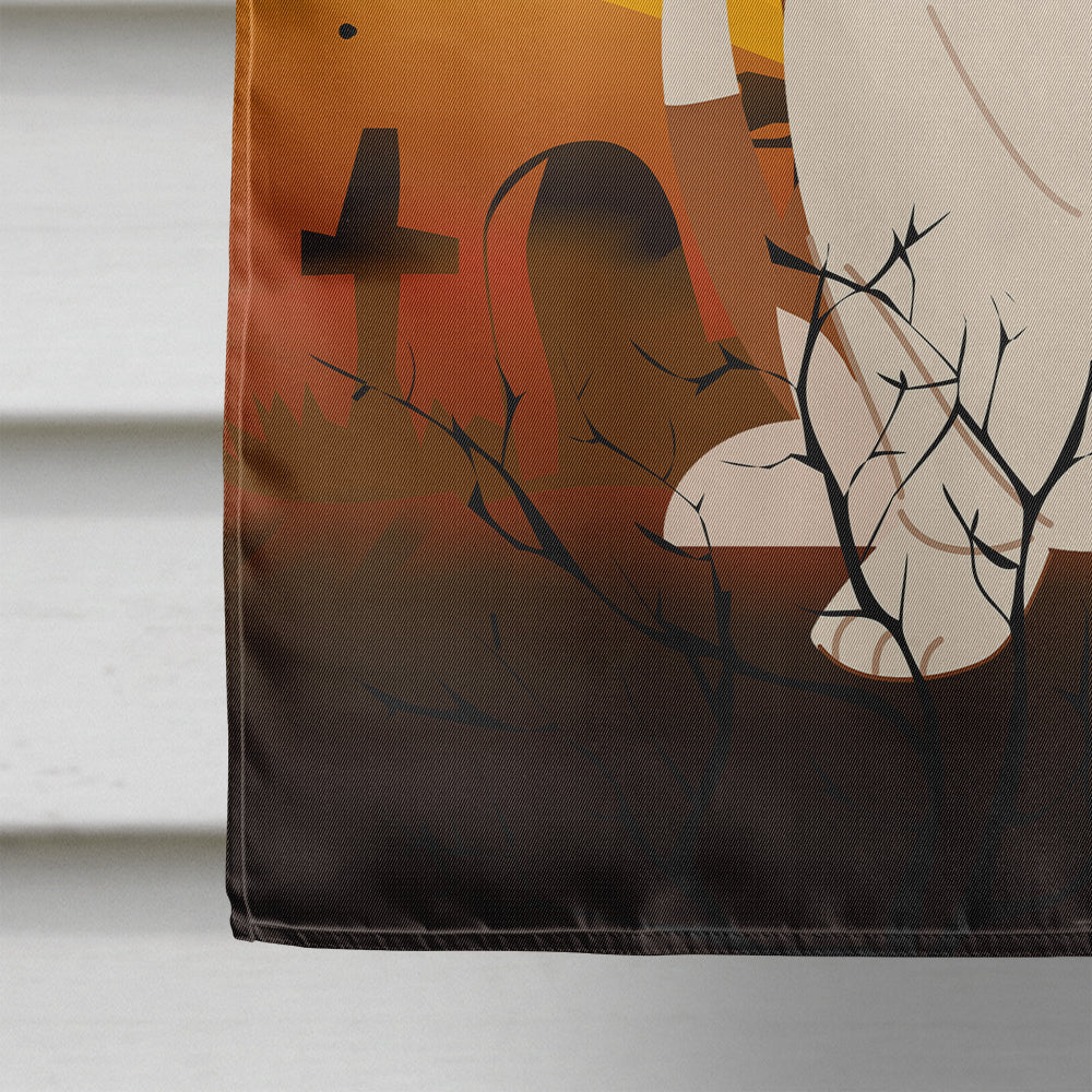 Halloween Basset Hound House Flag 28x40 Porch Sleeve Pole Decorative Outside Yard Banner Artwork Wall Hanging, Polyester