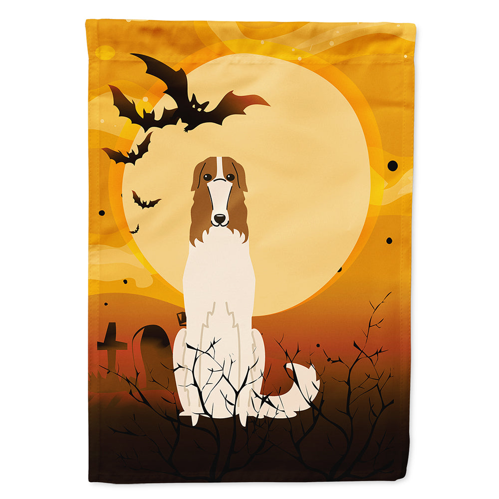 Halloween Borzoi House Flag 28x40 Porch Sleeve Pole Decorative Outside Yard Banner Artwork Wall Hanging, Polyester