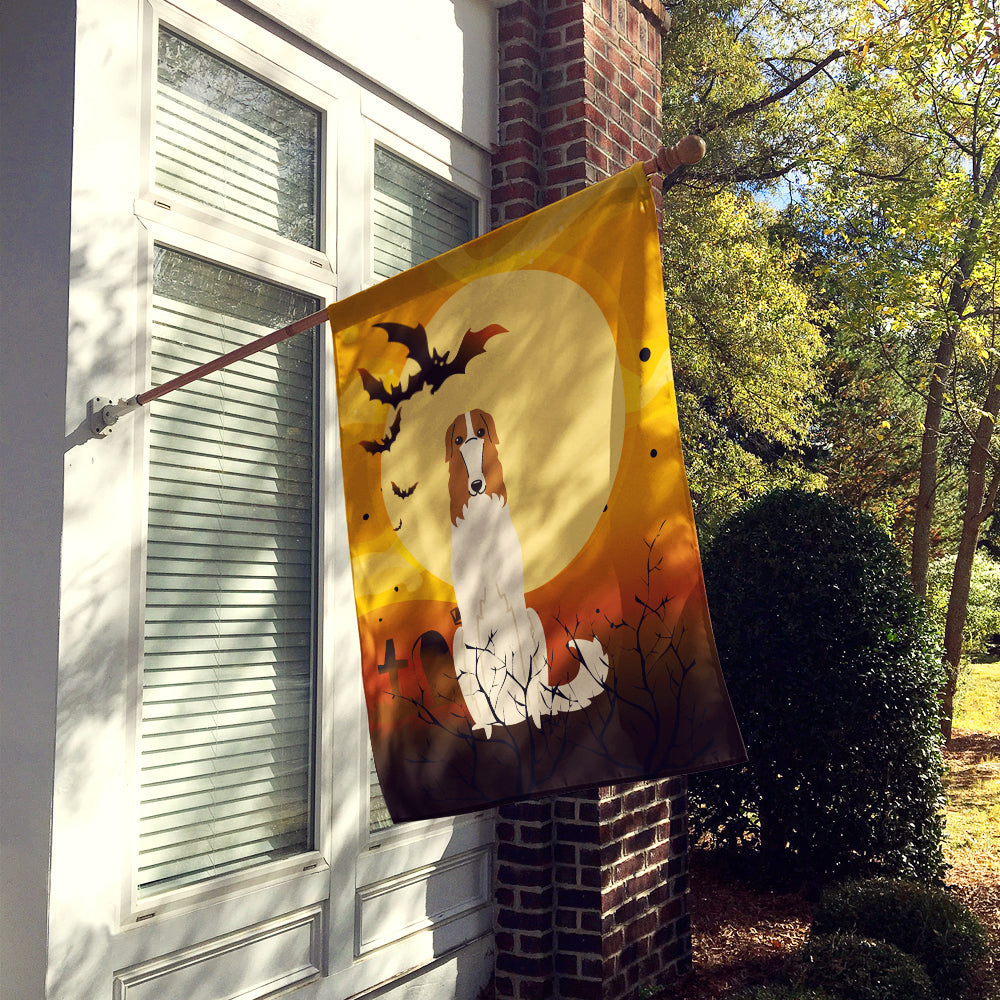Halloween Borzoi House Flag 28x40 Porch Sleeve Pole Decorative Outside Yard Banner Artwork Wall Hanging, Polyester