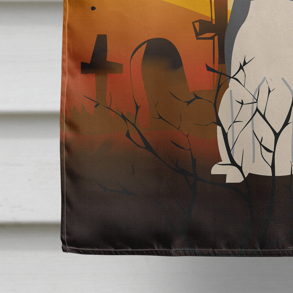 Halloween West Siberian Laika Spitz House Flag 28x40 Porch Sleeve Pole Decorative Outside Yard Banner Artwork Wall Hanging, Polyester