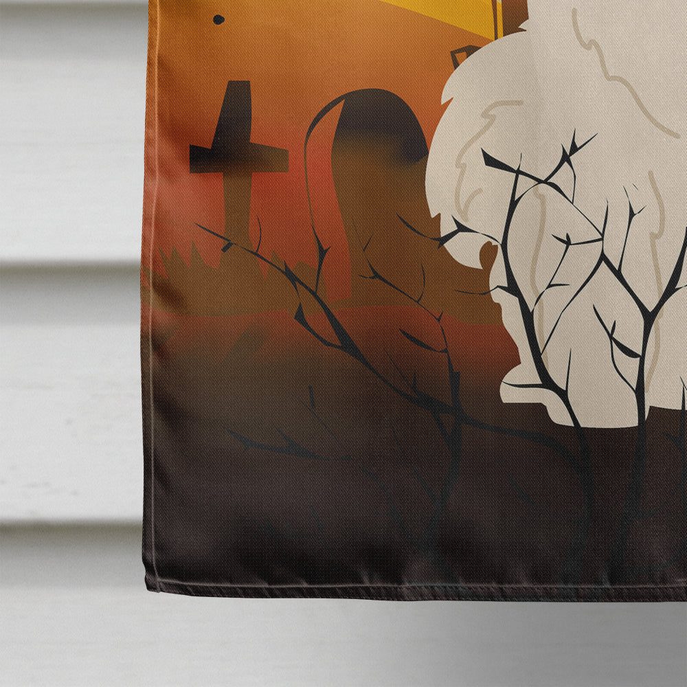 Halloween Samoyed House Flag 28x40 Porch Sleeve Pole Decorative Outside Yard Banner Artwork Wall Hanging, Polyester