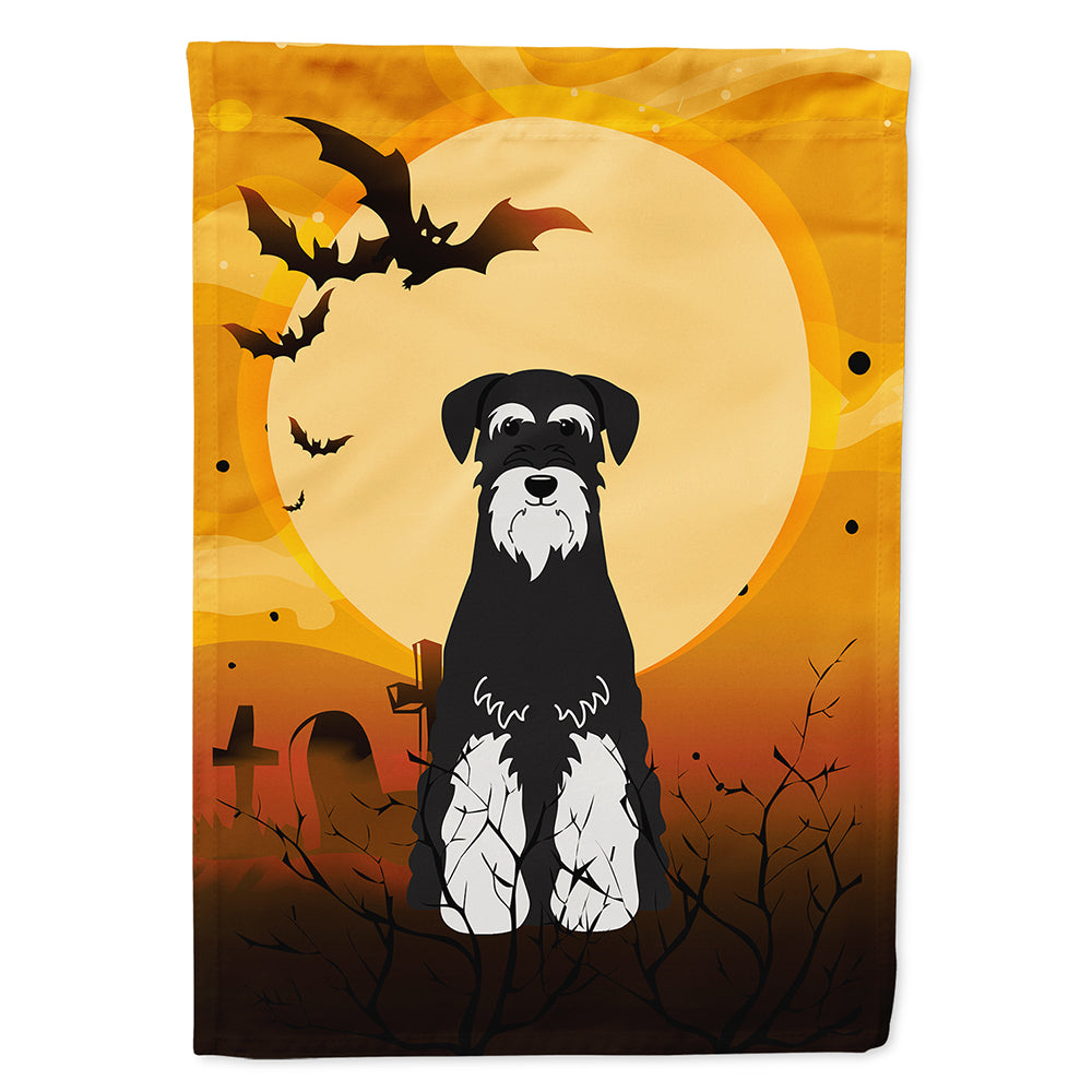 Halloween Standard Schnauzer Salt and Pepper House Flag 28x40 Porch Sleeve Pole Decorative Outside Yard Banner Artwork Wall Hanging, Polyester