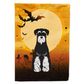 Halloween Standard Schnauzer Salt and Pepper House Flag 28x40 Porch Sleeve Pole Decorative Outside Yard Banner Artwork Wall Hanging, Polyester