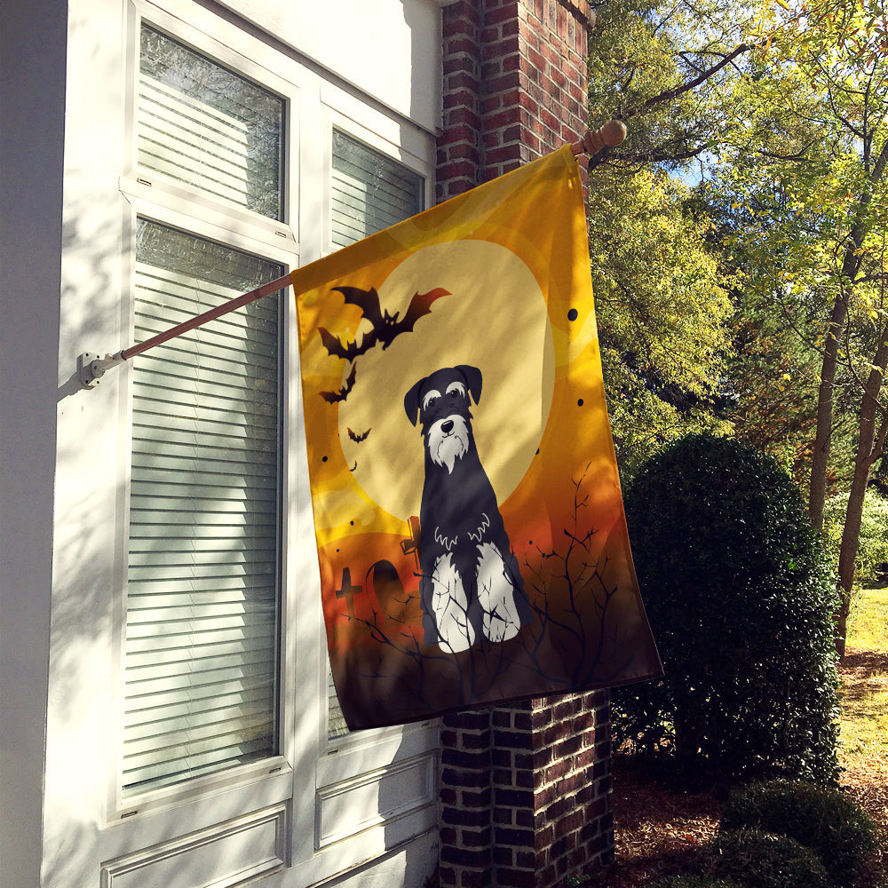 Halloween Standard Schnauzer Salt and Pepper House Flag 28x40 Porch Sleeve Pole Decorative Outside Yard Banner Artwork Wall Hanging, Polyester