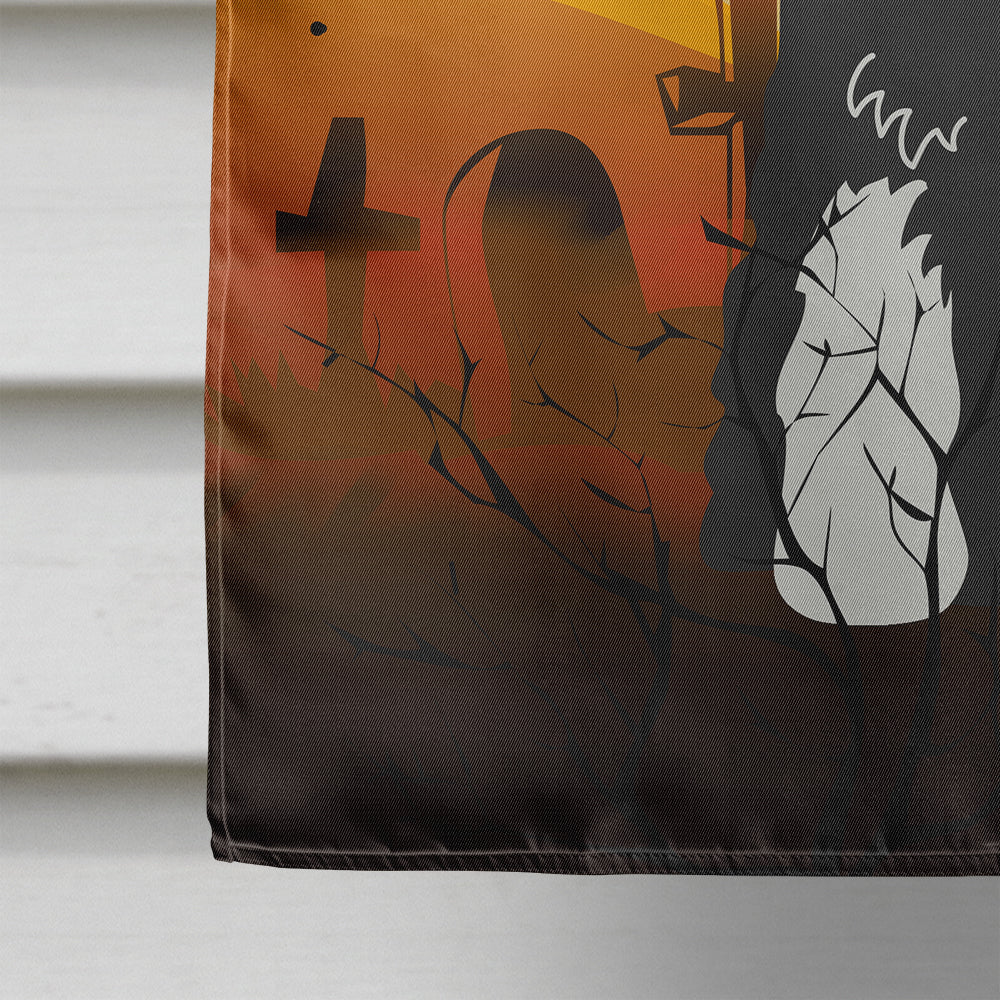 Halloween Standard Schnauzer Salt and Pepper House Flag 28x40 Porch Sleeve Pole Decorative Outside Yard Banner Artwork Wall Hanging, Polyester