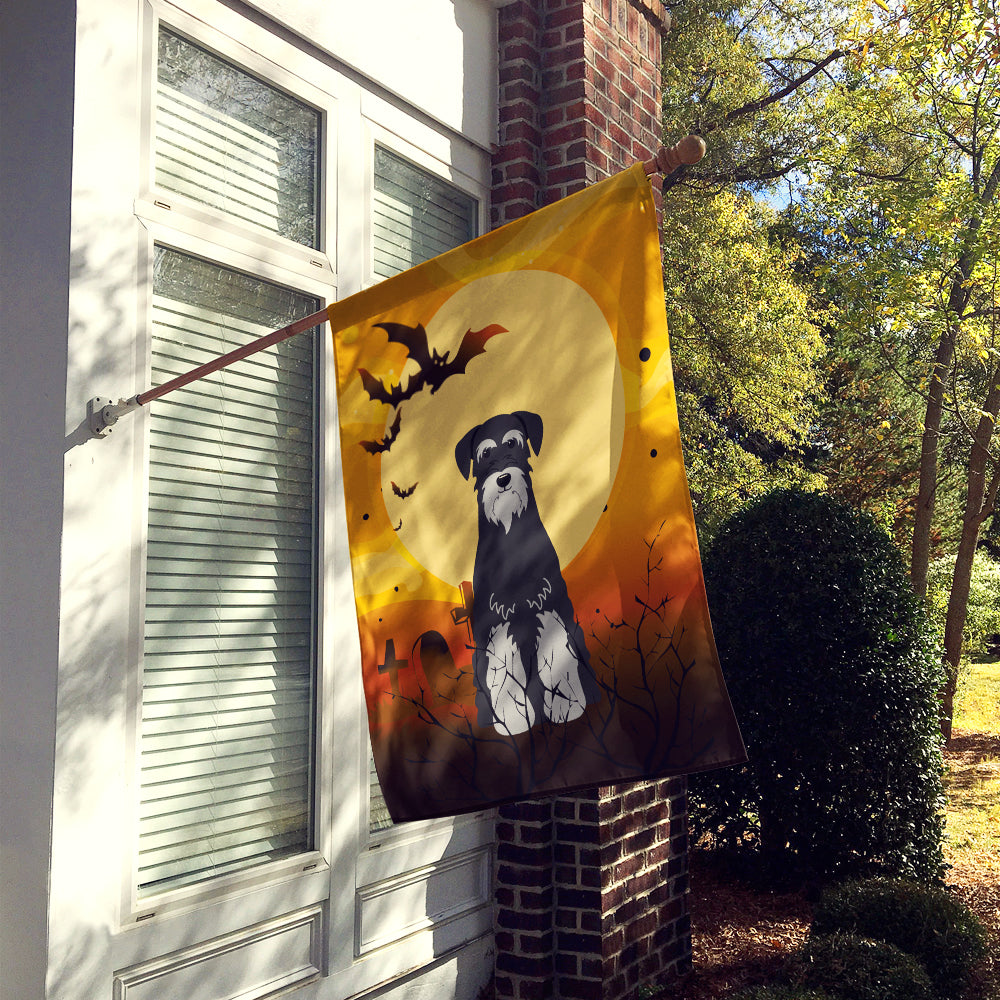 Halloween Standard Schnauzer Black Grey House Flag 28x40 Porch Sleeve Pole Decorative Outside Yard Banner Artwork Wall Hanging, Polyester