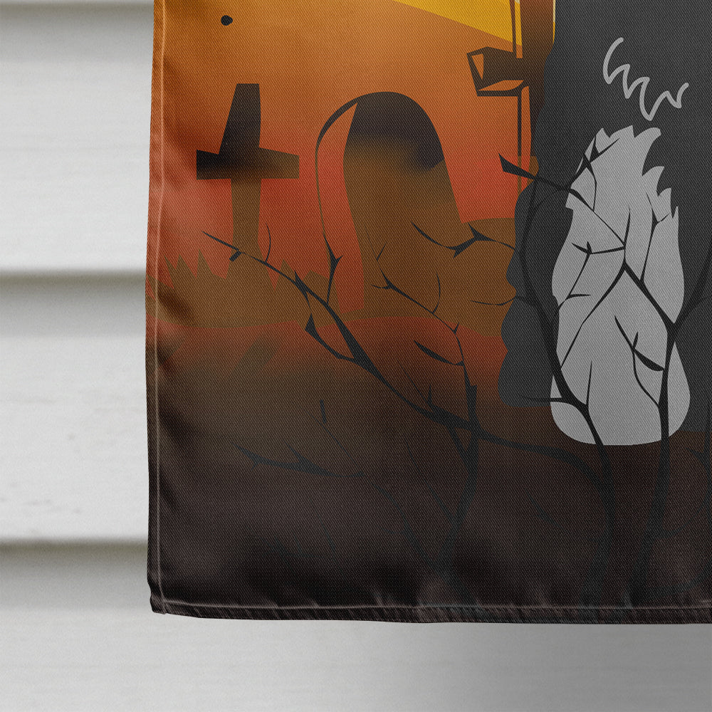 Halloween Standard Schnauzer Black Grey House Flag 28x40 Porch Sleeve Pole Decorative Outside Yard Banner Artwork Wall Hanging, Polyester