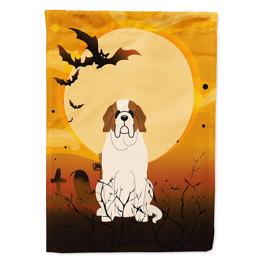 Halloween Saint Bernard House Flag 28x40 Porch Sleeve Pole Decorative Outside Yard Banner Artwork Wall Hanging, Polyester