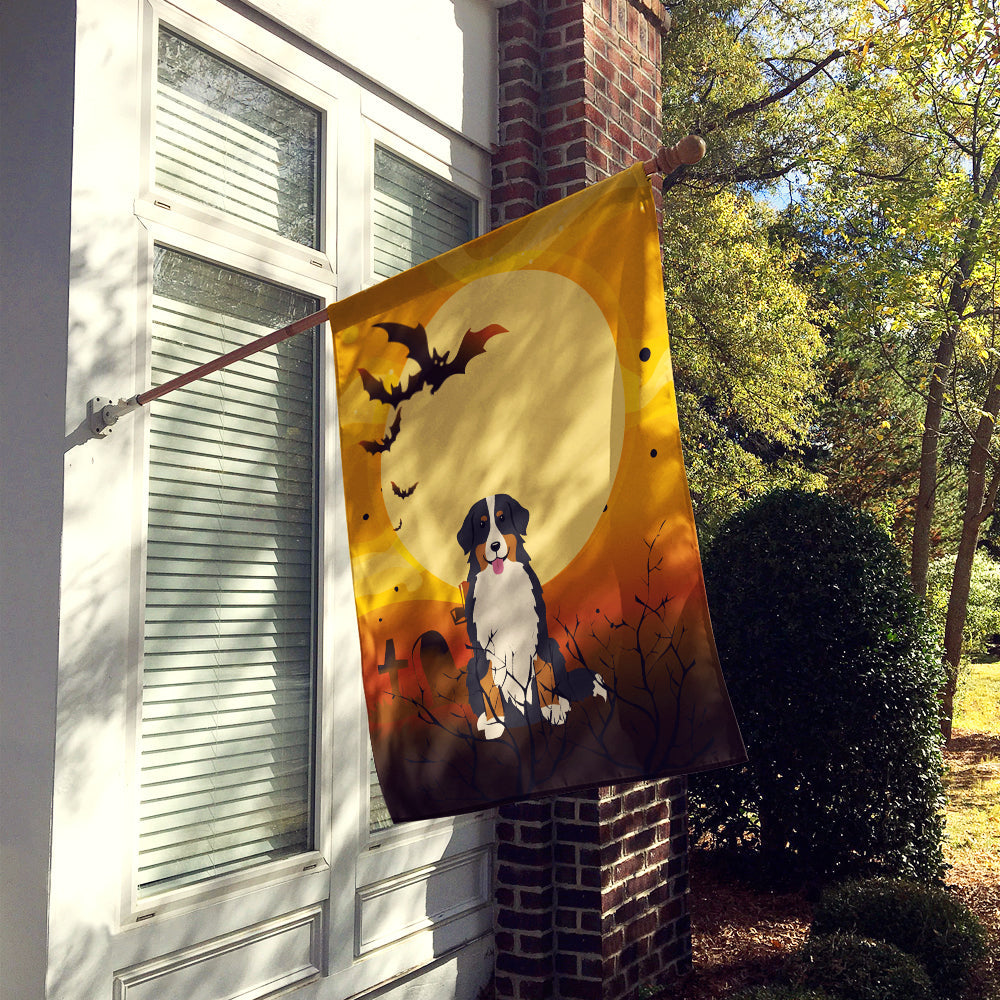Halloween Bernese Mountain Dog House Flag 28x40 Porch Sleeve Pole Decorative Outside Yard Banner Artwork Wall Hanging, Polyester