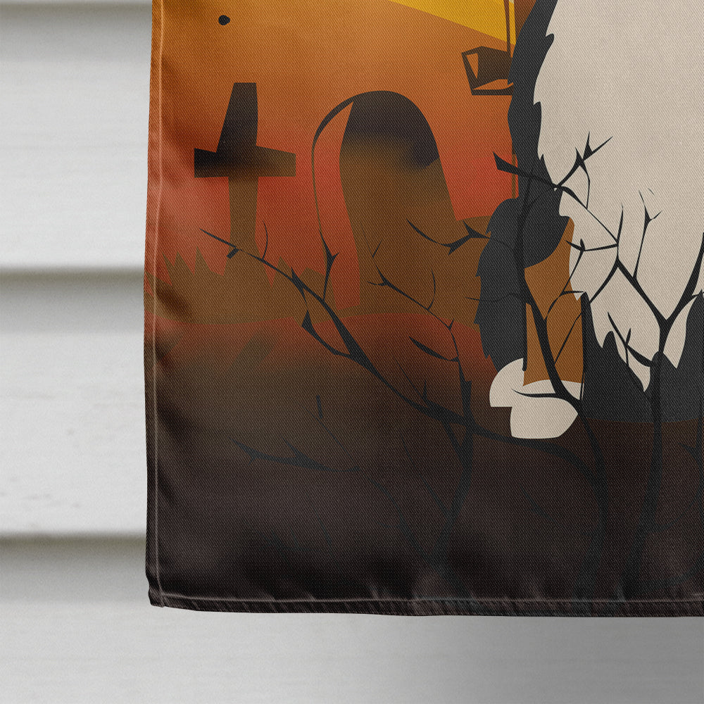 Halloween Bernese Mountain Dog House Flag 28x40 Porch Sleeve Pole Decorative Outside Yard Banner Artwork Wall Hanging, Polyester
