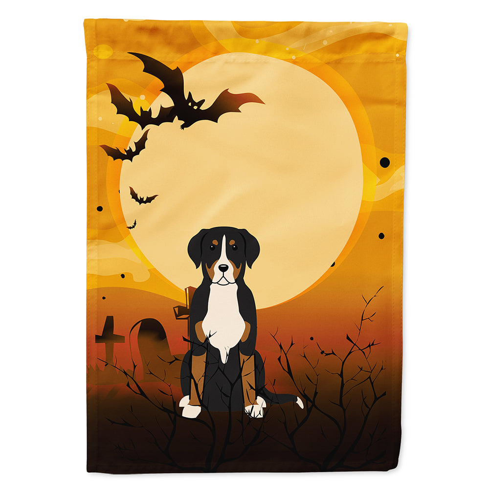 Halloween Greater Swiss Mountain Dog House Flag 28x40 Porch Sleeve Pole Decorative Outside Yard Banner Artwork Wall Hanging, Polyester