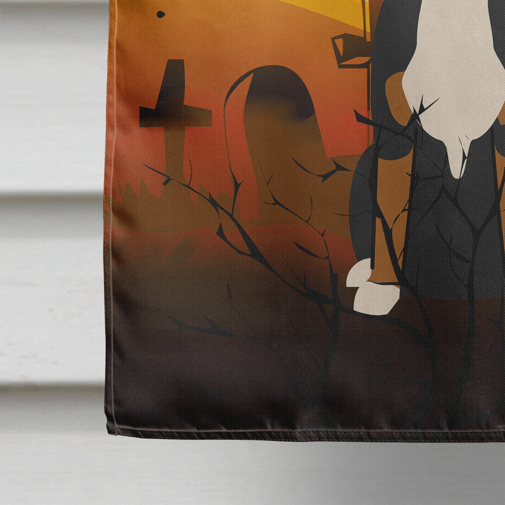 Halloween Greater Swiss Mountain Dog House Flag 28x40 Porch Sleeve Pole Decorative Outside Yard Banner Artwork Wall Hanging, Polyester