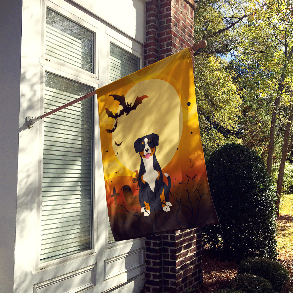 Halloween Entlebucher House Flag 28x40 Porch Sleeve Pole Decorative Outside Yard Banner Artwork Wall Hanging, Polyester