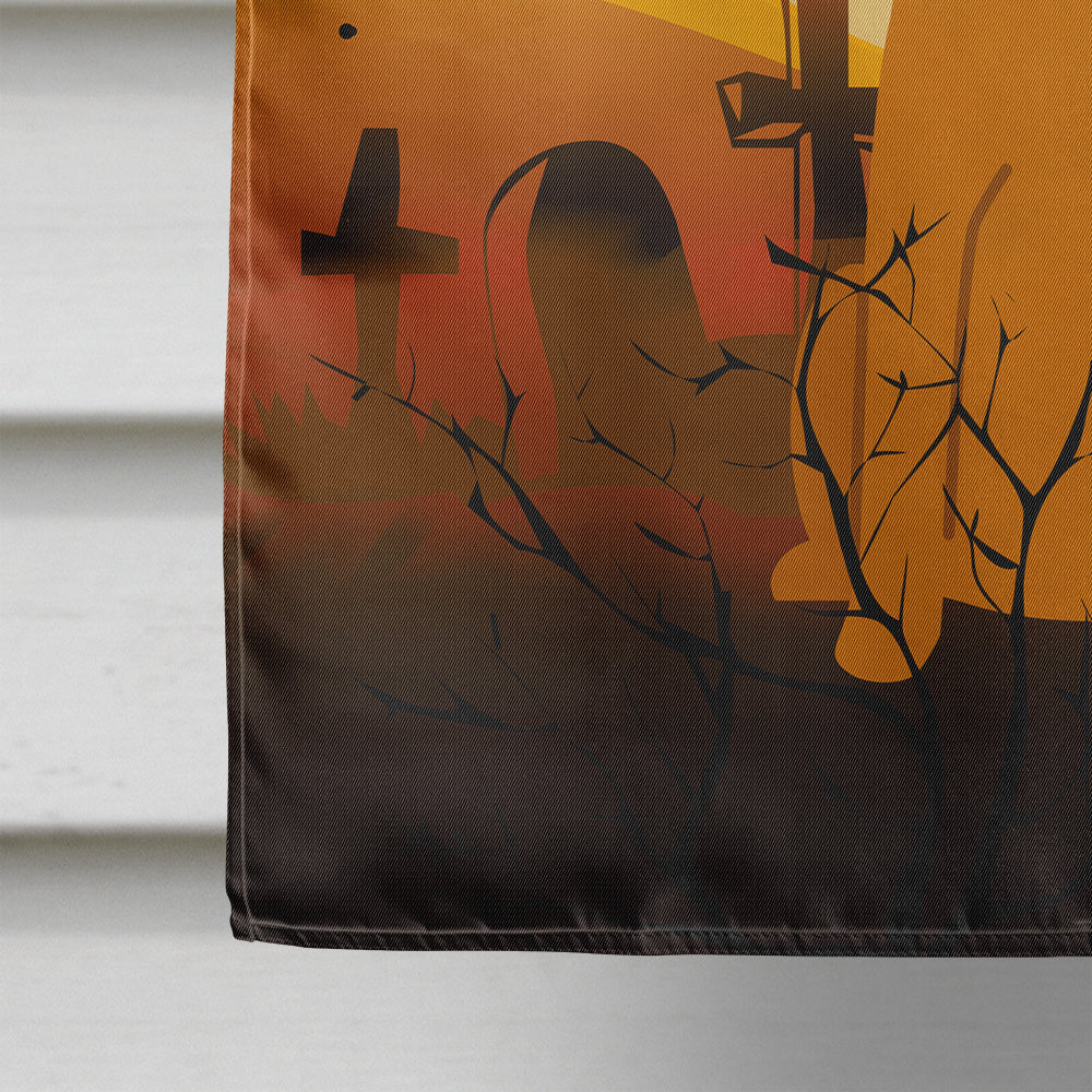 Halloween Border Terrier House Flag 28x40 Porch Sleeve Pole Decorative Outside Yard Banner Artwork Wall Hanging, Polyester