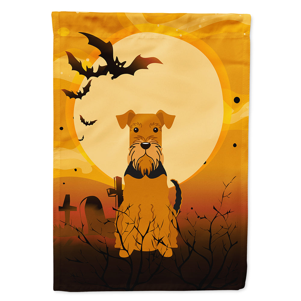 Halloween Airedale House Flag 28x40 Porch Sleeve Pole Decorative Outside Yard Banner Artwork Wall Hanging, Polyester