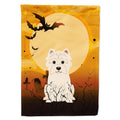 Halloween Westie House Flag 28x40 Porch Sleeve Pole Decorative Outside Yard Banner Artwork Wall Hanging, Polyester
