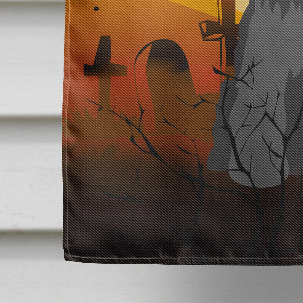 Halloween Miniature Schnauzer Black House Flag 28x40 Porch Sleeve Pole Decorative Outside Yard Banner Artwork Wall Hanging, Polyester