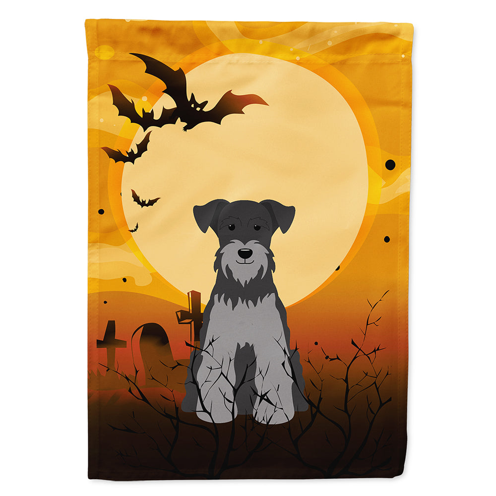 Halloween Miniature Schnauzer Black Silver House Flag 28x40 Porch Sleeve Pole Decorative Outside Yard Banner Artwork Wall Hanging, Polyester
