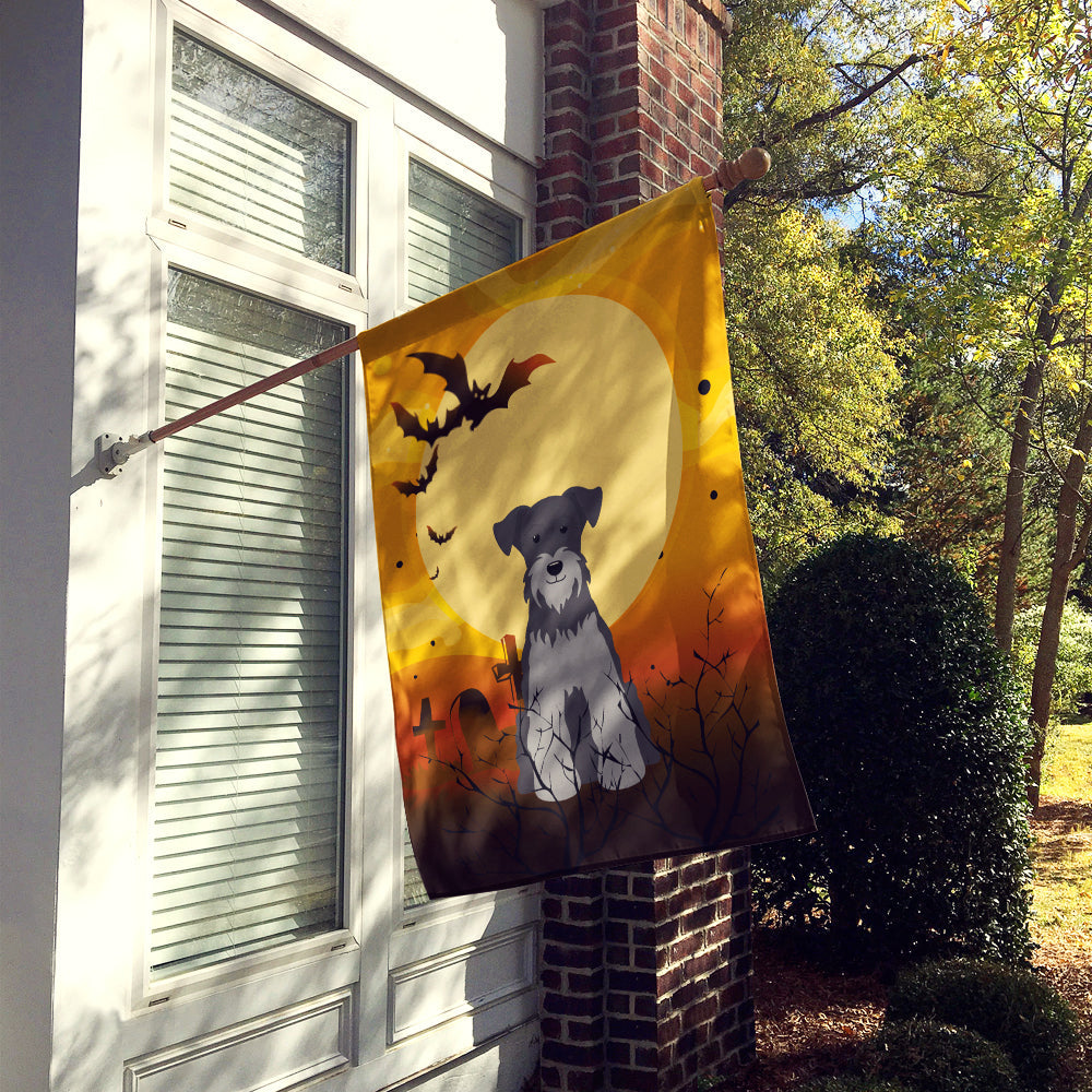 Halloween Miniature Schnauzer Black Silver House Flag 28x40 Porch Sleeve Pole Decorative Outside Yard Banner Artwork Wall Hanging, Polyester