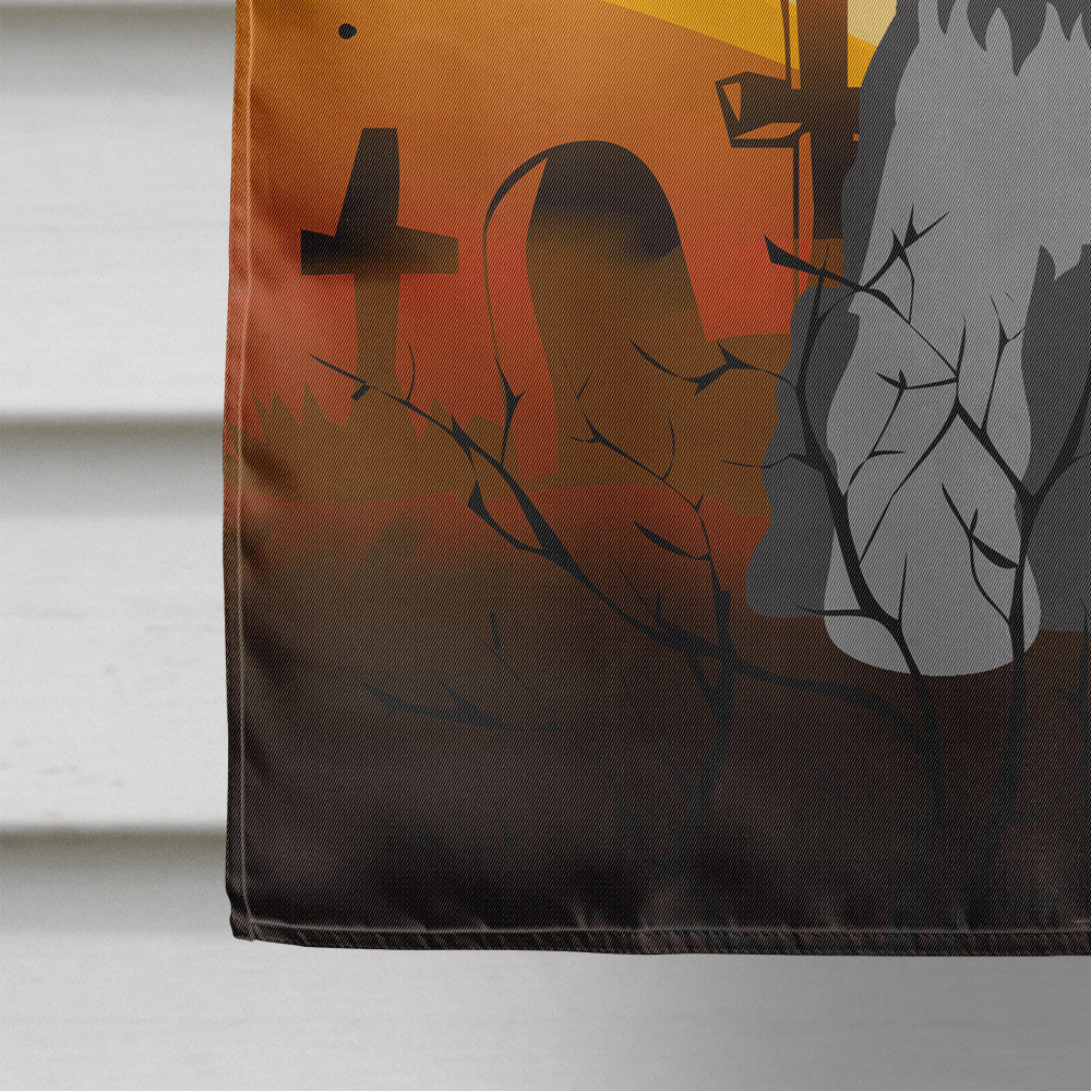 Halloween Miniature Schnauzer Black Silver House Flag 28x40 Porch Sleeve Pole Decorative Outside Yard Banner Artwork Wall Hanging, Polyester