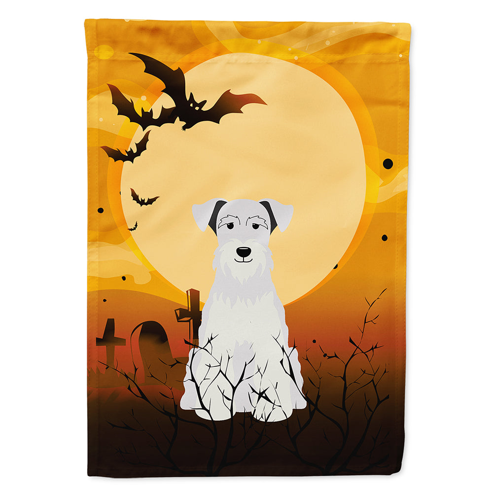 Halloween Miniature Schnauzer White House Flag 28x40 Porch Sleeve Pole Decorative Outside Yard Banner Artwork Wall Hanging, Polyester