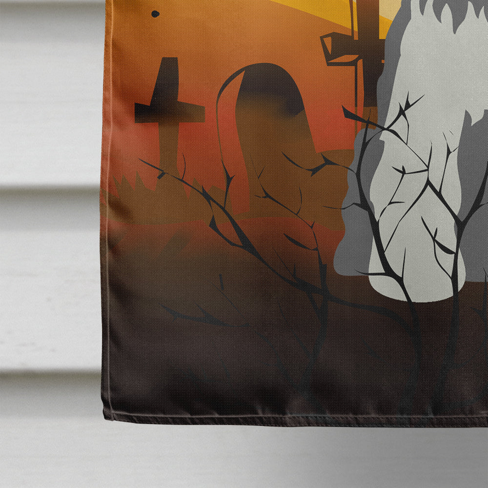Halloween Miniature Schnauzer Salt and Pepper House Flag 28x40 Porch Sleeve Pole Decorative Outside Yard Banner Artwork Wall Hanging, Polyester