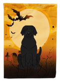 Halloween Black Labrador House Flag 28x40 Porch Sleeve Pole Decorative Outside Yard Banner Artwork Wall Hanging, Polyester