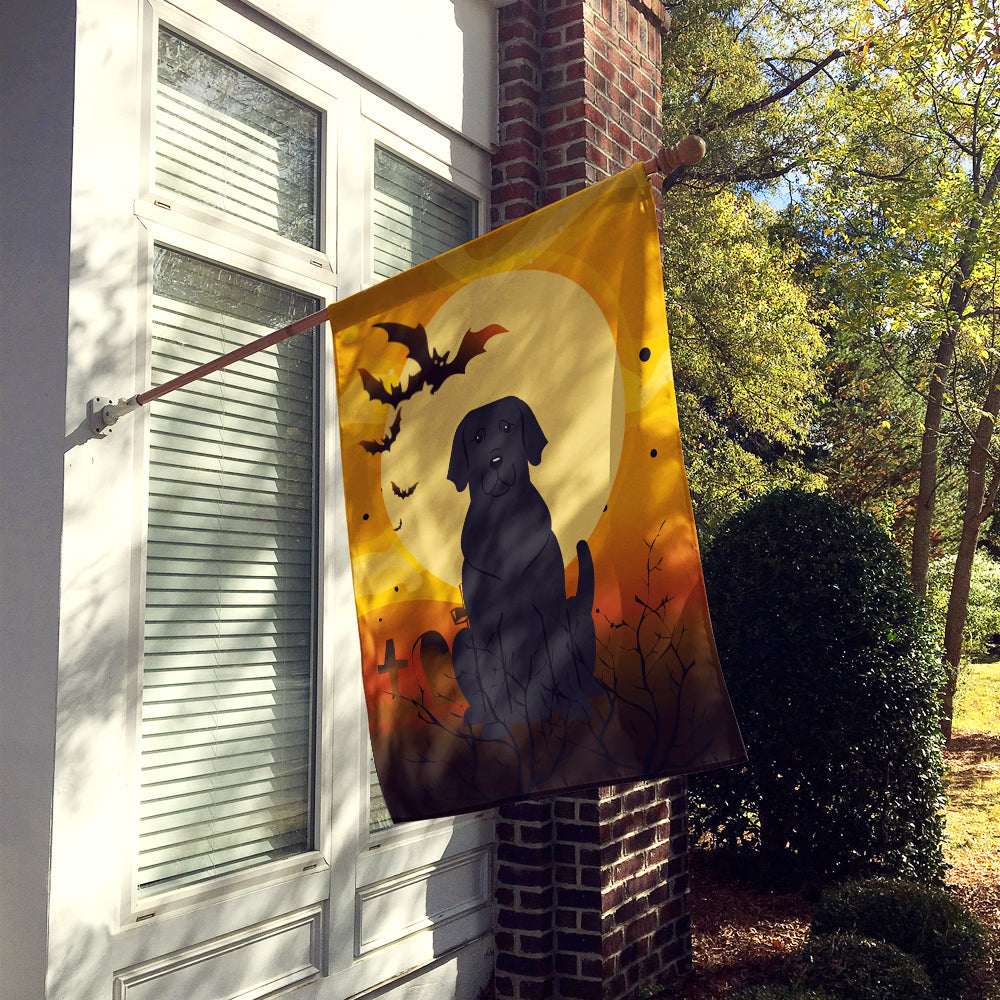 Halloween Black Labrador House Flag 28x40 Porch Sleeve Pole Decorative Outside Yard Banner Artwork Wall Hanging, Polyester